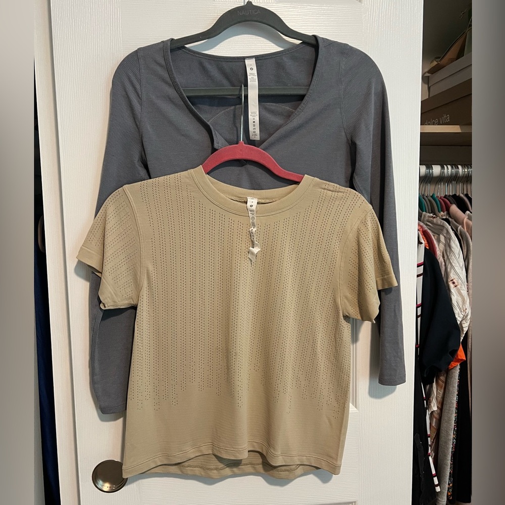 Lululemon 🍋🍋 Gray and Tan Blouse Duo